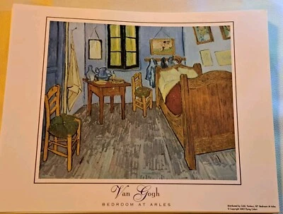 Vintage Cardstock Paper  Print -  11" X 8 1/2" - Van Gogh Bedroom At Arles - 1 - Image 1 of 4
