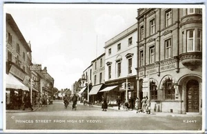 UK Yeovil - Princess Street from High Street old sepia postcard - Picture 1 of 2