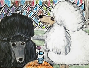 Poodle Chillin' Ringside Art Print from Painting | Gifts, Art 4x6, Artist KSams - Picture 1 of 1