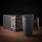 Ceramic Coffee Tea Mug Strainer Creative Retro Traditional Tea Cup Pottery