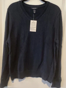 Lands' End Women's Drifter V-Neck Sweater Classic Navy XL NEW - Picture 1 of 3