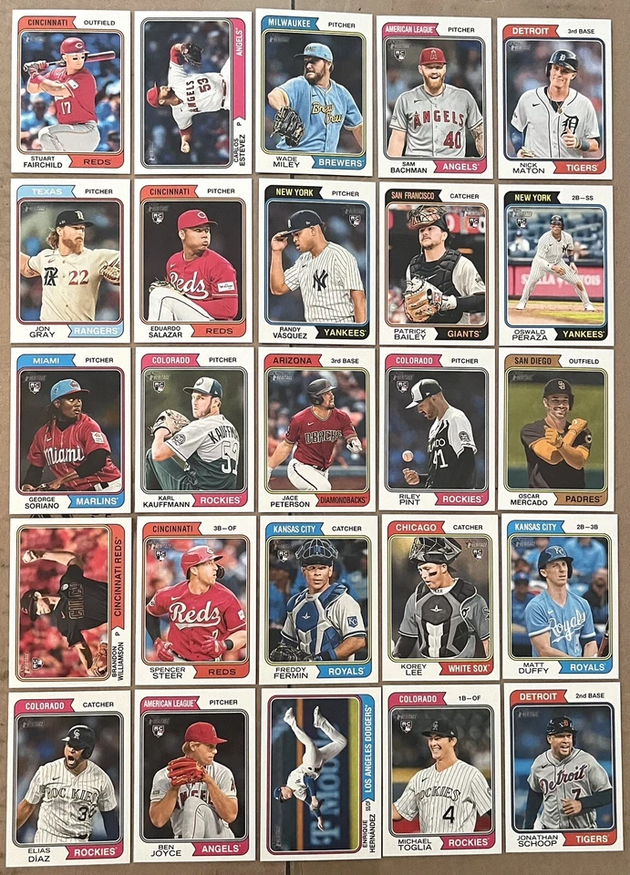 2023 TOPPS HERITAGE HIGH NUMBER SHORT PRINT SP COMPLETE SET 701-725 ROOKIE RC - Image 1 of 1