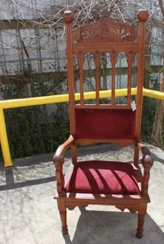 American Oak High Back Lodge Throne Chair Cover
