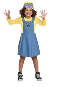 Diguise Bob Minion Girl Costume for kids- w/goggles & hat- Small 4-6- NEW!! - Picture 1 of 10