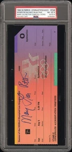 MARY LOU RETTON SIGNED 1984 OLYMPICS TICKET🎟️8/5/1984 BALANCE BEAM PSA 8 AUTO 9 - Picture 1 of 16