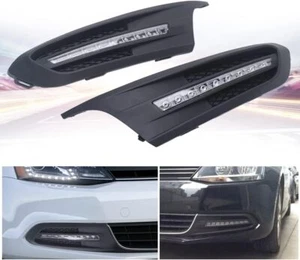 LED DRL Daytime Running Lights For Volkswagen Jetta 2011-2014 Fog Lights Bumper - Picture 1 of 11