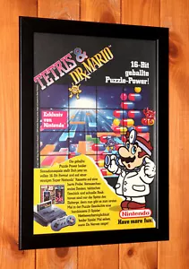 1994 Tetris & Dr. Mario Nintendo SNES Mini Werbeblatt Gerahmt Poster Ad Framed - Bild 1 von 3