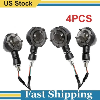 4X Motorcycle 12V LED Turn Signal Lights for Honda CB650 XR250 XR500 CB1100F Foto 1 de 4