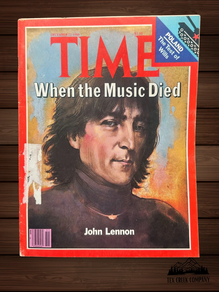 John Lennon When The Music Died Vintage Time Magazine 1980 редкий винтажный - Изображение 1 из 1
