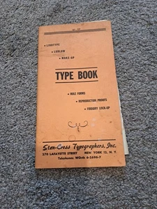 Stan-Cross Typographers Type Book Linotype Ludlow Make-Up Catalog - Imagen 1 de 6