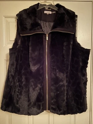 Chaleco de piel sintética para mujer Calvin Klein - 1X - negro - excelente estado usado Foto 1 de 4