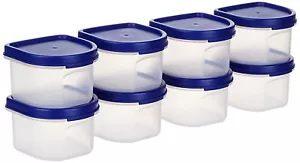Modulare Kunststoff Vorratsdosen mit Deckel 8er Set, je 250ml blau - Bild 1 von 5