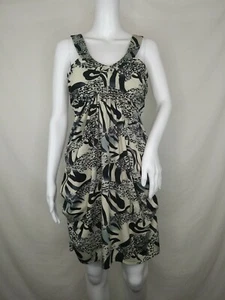 Alyn Paige Dress medium M animal print ruched bustled sleeveless  EUC - Picture 1 of 12