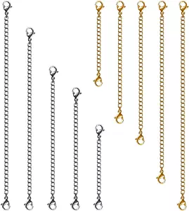 Necklace Extenders, 10Pcs Stainless Steel Gold Silver Necklace Bracelet Anklet E - Picture 1 of 7