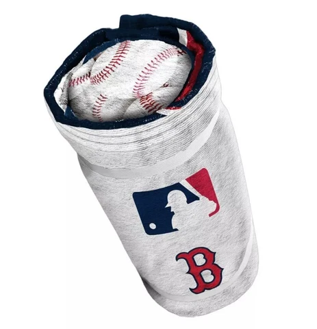 MLB Easy Roll Up Microfiber Beach Towel with Built in Pillow (Boston Red Sox) Cover