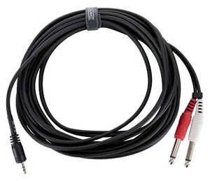 Cavo a Y Audio Jack 3,5mm Maschio Stereo a 2x Jack 6,3mm Doppia Mono AUX 6m - Foto 1 di 3