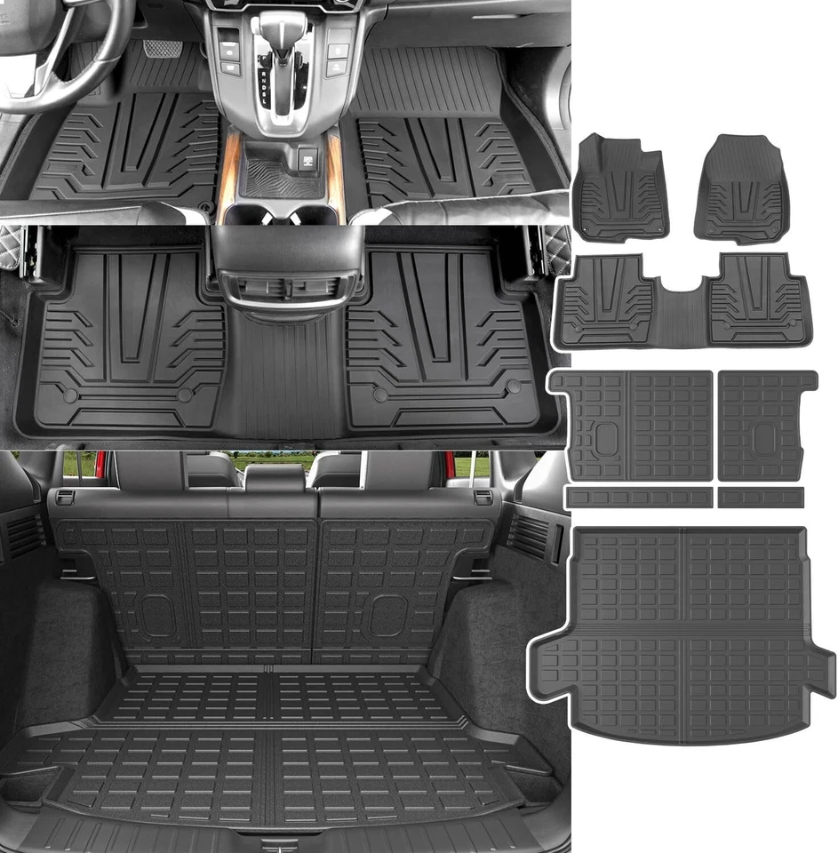 For 2017-22 Honda CRV Hybrid Floor Mats Cargo Mats Backrest Mat Trunk Liners TPE — 第 1/4 张图片