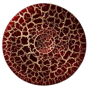 Placa para servir vidrio rojo de 15" roja con lámina de oro colección Fantasia ITALIA - Imagen 1 de 15