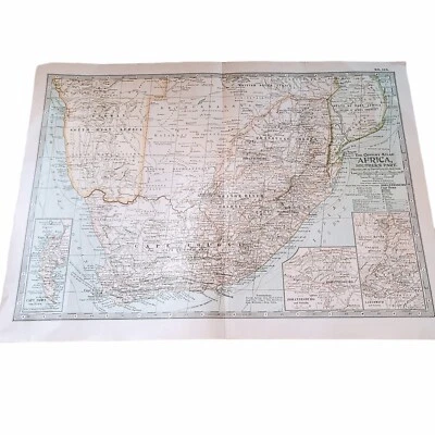 Mapa De Colección África Nº 113 Siglo Atlas Parte Sur 1897 Copyright 16" x 12" Foto 1 de 4