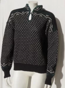 Maglione donna ALPS USA grigio antracite verde lana buco della serratura maglia grossa taglia M L - Foto 1 di 6