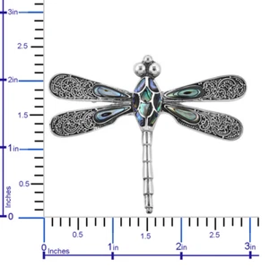 BALI large dragonfly  Abalone Shell Pendant Brooch in Sterling Silver (16.4 g) - Picture 1 of 5