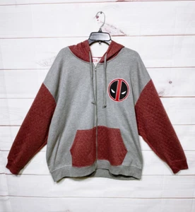 Marvel Deadpool Hoodie Size 2XL Gray Full Zip Pockets Long Sleeve - Picture 1 of 8