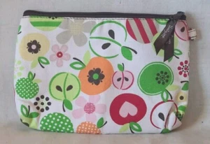 Thirty One Apple Blossom Floral Flower Multicolor Print Zipper Makeup Bag Pouch - Picture 1 of 10