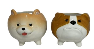 Macetas - Bulldog y Shiba Inu Pequeño Suculento Cactus Cerámica Cuenco Decorativo - Imagen 1 de 10