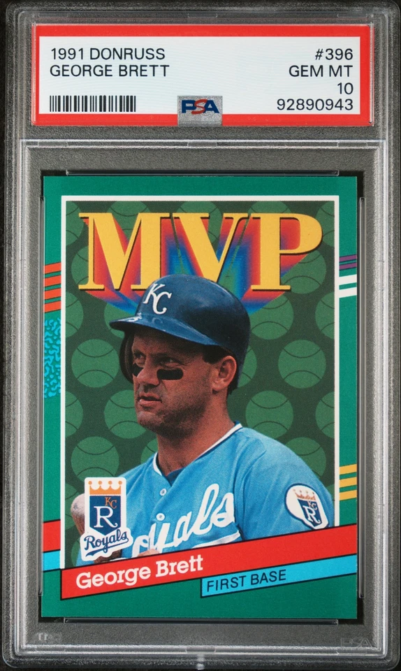 Tarjeta de béisbol George Brett 1991 Donruss #396 graduada PSA 10 Foto 1 de 1
