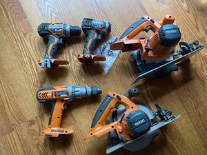 USED RIDGID 18 VOLT Tool Set For Parts or Repair.. SEE LISTING Some Working Good - Picture 1 of 1