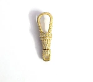 Pave diamond clasp lock gold platted lock 925 sterling silver jewellery findings - Picture 1 of 12
