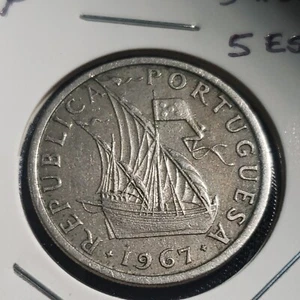 1967 Portugal 5 $00 Fünf Escudos Münze - Bild 1 von 2
