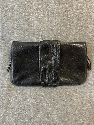 Clutch feminina Gianni Bini couro preto tamanho único - Imagem 1 de 4