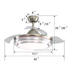 6 Speeds Large LED Ceiling Fan with Lighting Dimmable Light Timer Remote Control