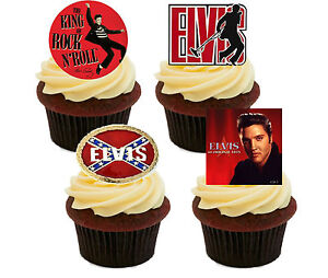 Elvis Presley Edible Cupcake Toppers - Stand-up Fairy Cake Decorations/ Birthday
