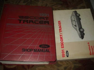 1991 Ford Escort & Mercury Servicio Tienda Reparación Manual Juego W Evtm Ewd - Imagen 1 de 1