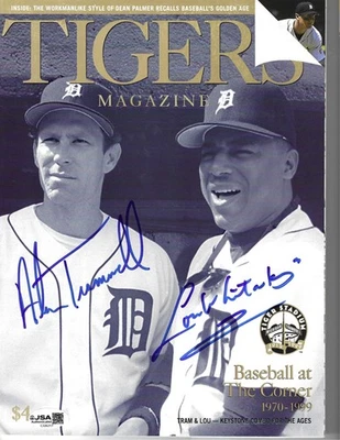 ALAN TRAMMELL & LOU WHITAKER AUTOGRAPHED TIGERS PROGRAM #4 FINAL SEASON JSA - Image 1 of 3