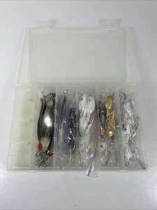Lote de señuelos de pesca vintage Wizard Seatex con caja de aparejos - Imagen 1 de 7