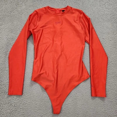 Air Jordan Bodysuit Womens Medium Orange Tight Fit Essentials Long Sleeve DD7060 - Image 1 of 4