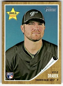 2011 Topps Heritage #114 Kyle Drabek Toronto Blue Jays RC Baseball Rookie Card - Picture 1 of 2