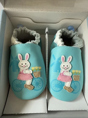 NUEVO EN CAJA Zapatos Robeez Doble Dutch Bunny Angel Azul 6-12 Meses Talla 2 3 4 Foto 1 de 4