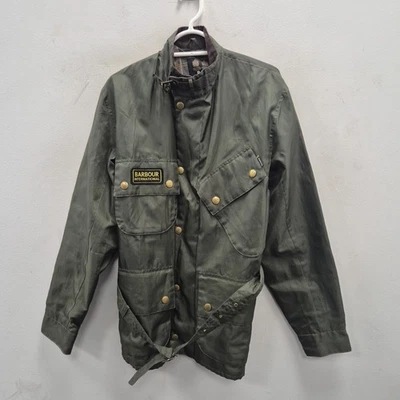 Traje Barbour Original A7 Paso Brillante Verde Motociclista Moto Chaqueta Cinturón Abrigo Mediano  Foto 1 de 4