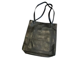 Frye Black Leather Tote Bag with Classic Shape and Long Handles - Picture 1 of 9