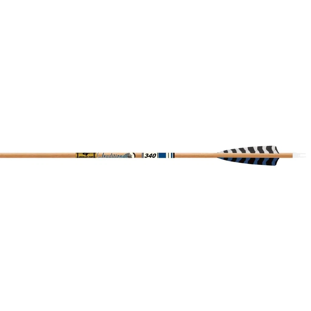 Gold Tip Traditional Classic Archery Shafts - 600 Spine Carbon Arrows (1 Dozen) With Stainless Steel Inserts