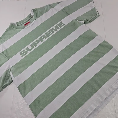 SUPREME Top Estampado Rayas Verde Claro HOMBRE TALLA MEDIANA MANGA CORTA *TAL CUAL*.. Foto 1 de 4