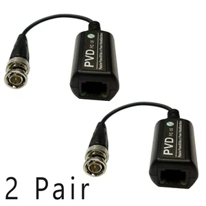 4pcs 2 Pair CCTV Camera Coax BNC AHD TVI Video Balun Transceiver to CAT5e/6 5MP - Picture 1 of 2