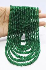 Natural Dark Green Strawberry Emerald Gemstone Beads 8 Strand Layered Necklace