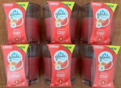 6 pack Glade Joyful Citrus & Daisies Infused with Essential Oils pink grapefruit