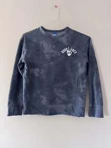 Old Navy Sweater Boys Size L 8/10 Gray Tie Dye Good Vibes Skeleton Peace EUC - Picture 1 of 6