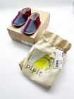 Pipit Red & Blue Suede Leather Stripe Slip On Baby Walking Shoes Size 2 
